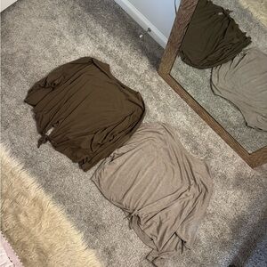 Set of Two Olive and Tan Tops - Nordstrom Rack